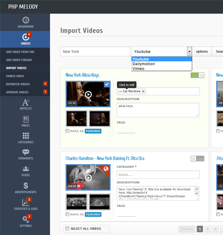 Importing videos from YouTube.com with PHP Melody - Video CMS